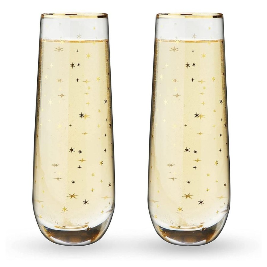 Glassware True Fabrications | Starlight Stemless Flutes (Set Of 2)