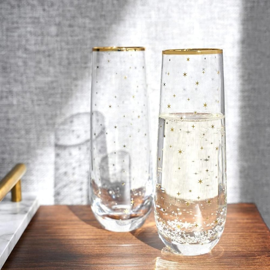 Glassware True Fabrications | Starlight Stemless Flutes (Set Of 2)