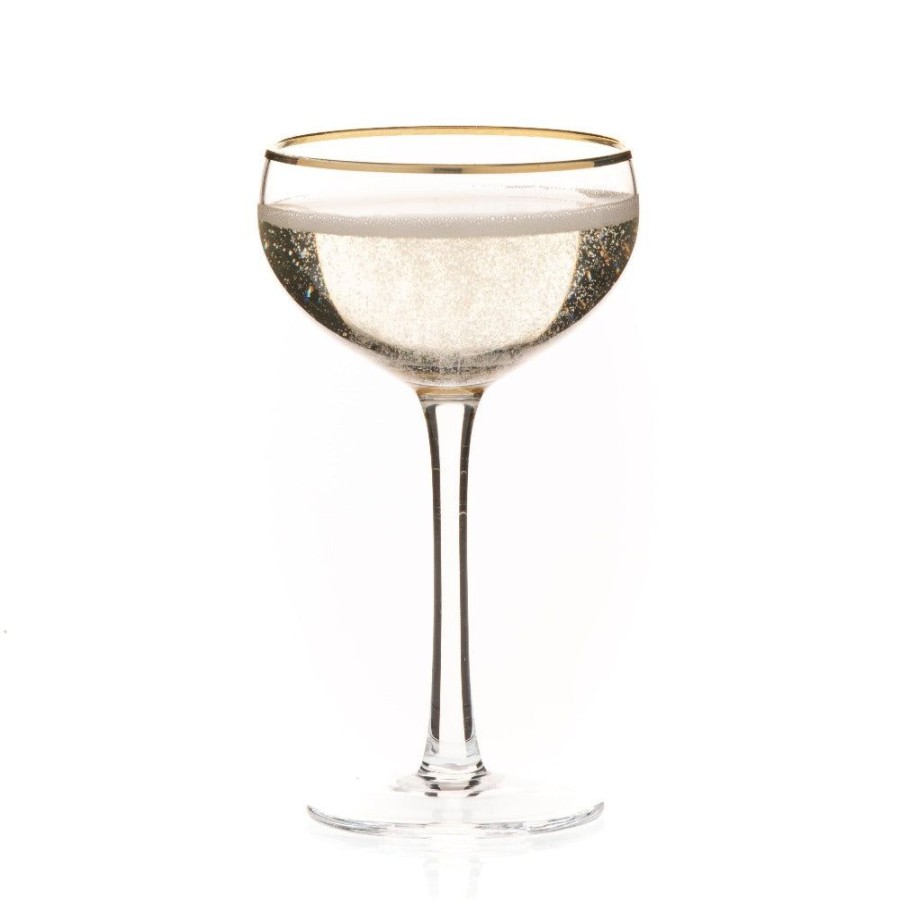 Glassware Better Refined - CHINA | Cleo Gold Rim Coupe