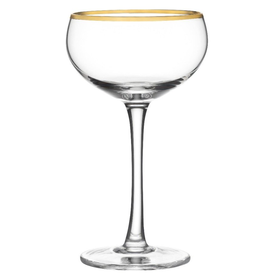 Glassware Better Refined - CHINA | Cleo Gold Rim Coupe