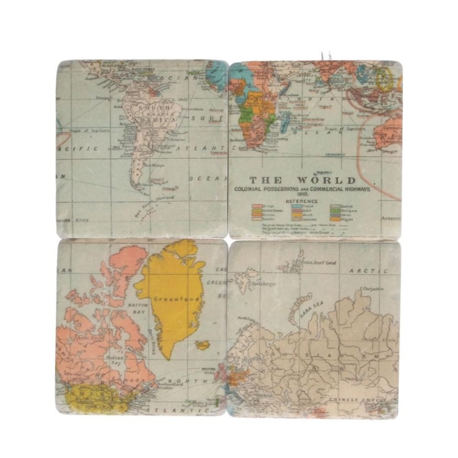 More Group One | World Map Coasters (Set Of 4)