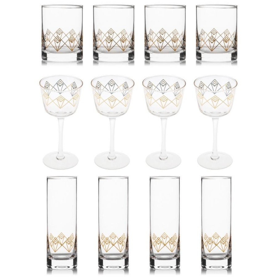 Glassware Better Refined - CHINA | Gold Dream Deco Glassware Collection (Set Of 12)