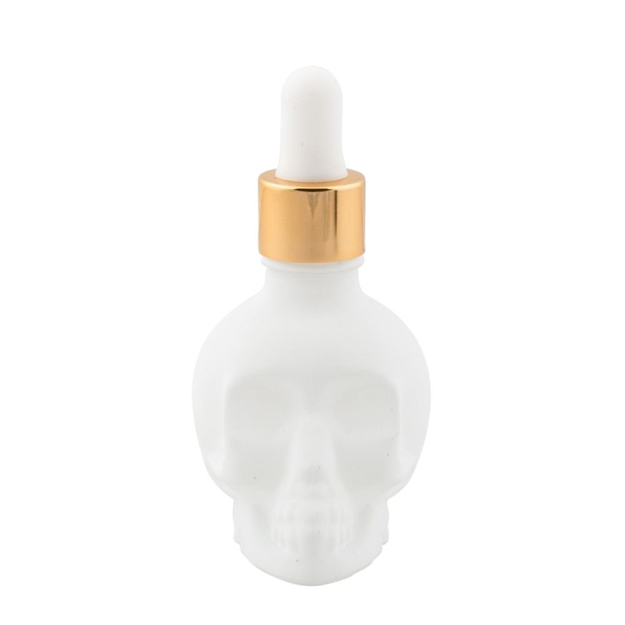 Bar Tools China | Skull Bitters Bottle In Black, White And Clear