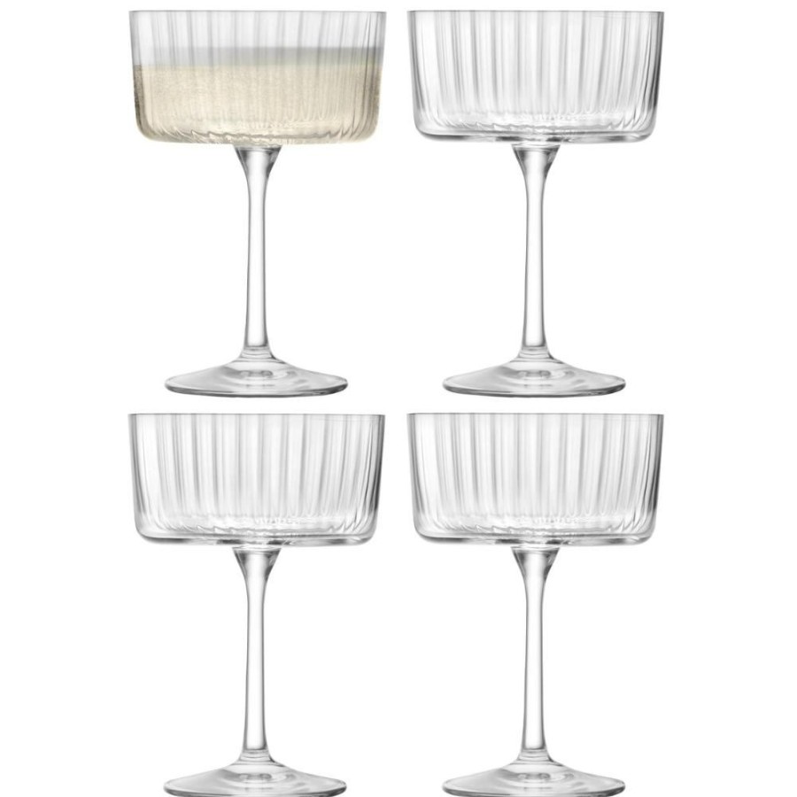 Glassware David Shaw | Lsa Gio Line Champagne/Cocktail Saucers (Set Of 4)