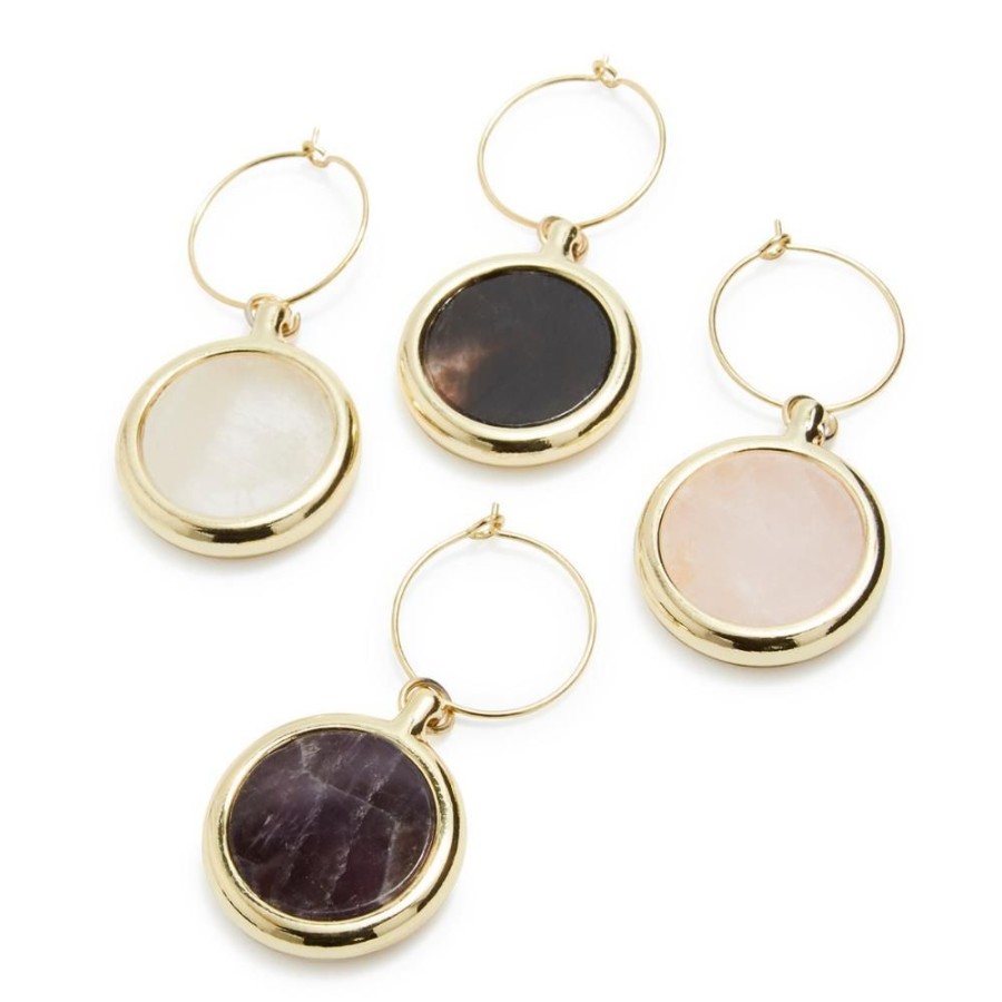 More True Fabrications | Agate Wine Charms (Set Of 4)