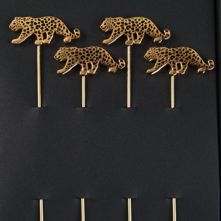 More Love and Victory | Leopard Cocktail Pins (Set Of 4)