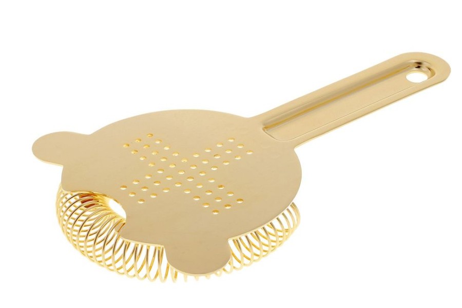 Bar Tools Japanese | Japanese 24 Kt Gold-Plated Hawthorne Strainer