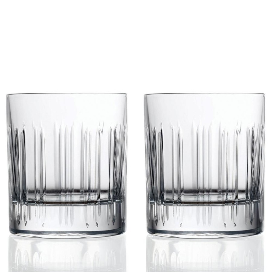 Glassware David Shaw | Rcr Hand-Cut Barcode Tumblers (Set Of 2)