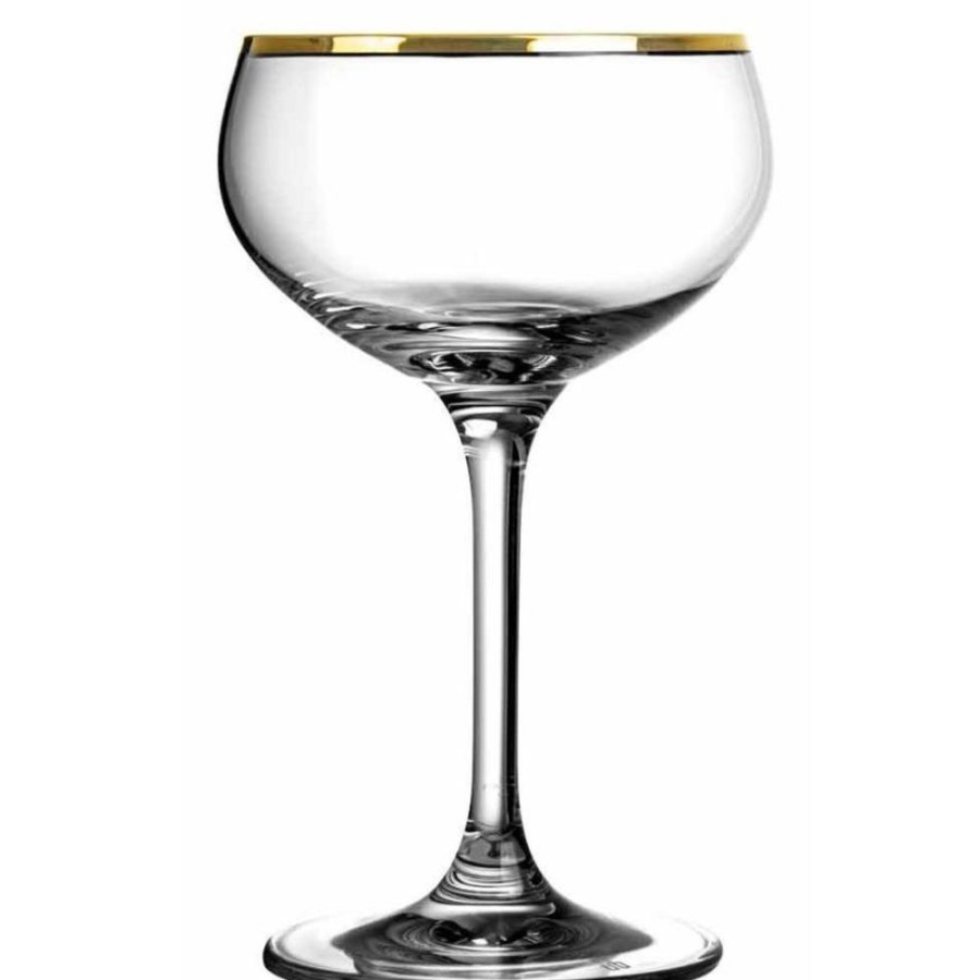 Glassware Urban Bar | Retro Gold Rim Coupe