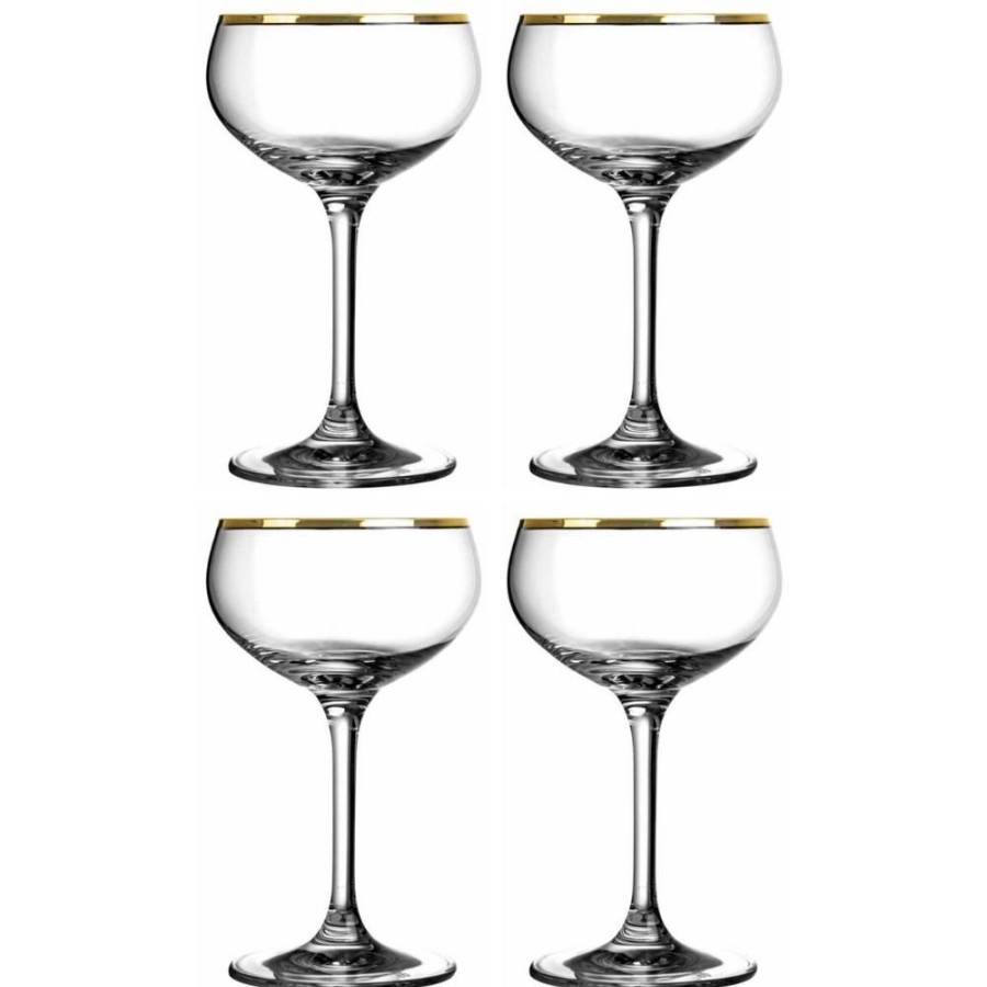 Glassware Urban Bar | Retro Gold Rim Coupe