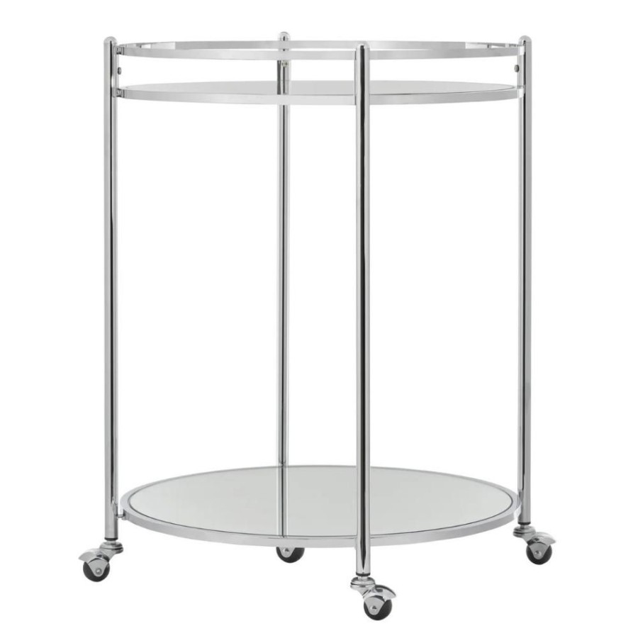 More Torre u0026 Tagus | Manhattan 2-Tier Mirror Glass Bar Cart