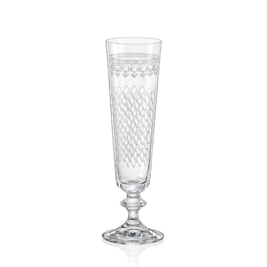 Glassware David Shaw | Bella Karolinka Etched Champagne Flute