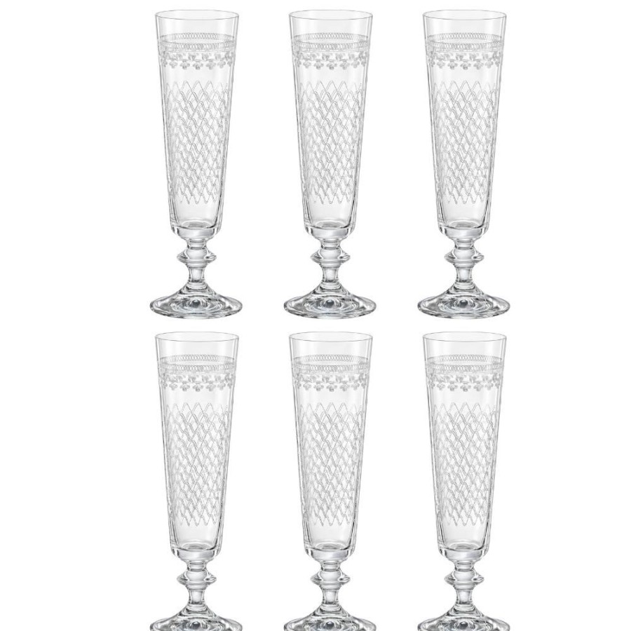 Glassware David Shaw | Bella Karolinka Etched Champagne Flute