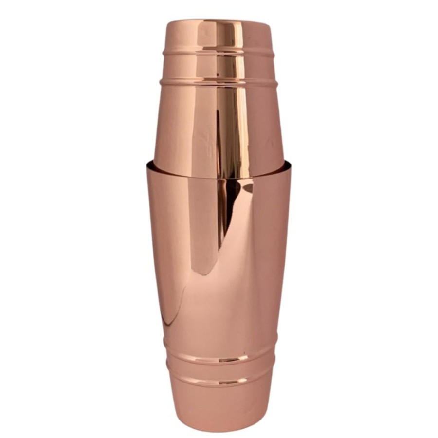 Bar Tools Bar Products | Grooved Copper Boston Shaker