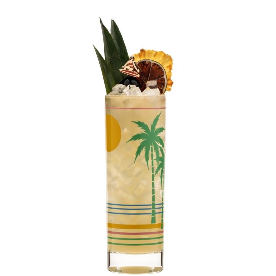 More China | Retro Tropical Collins Glass