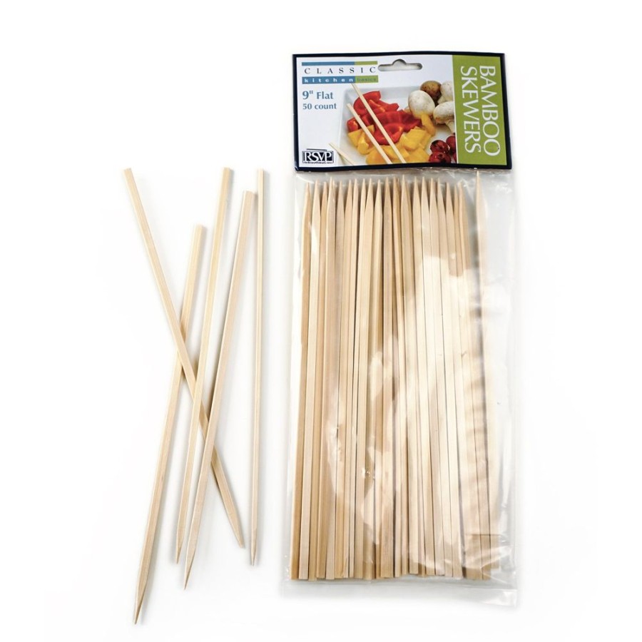 More RSVP | Flat Bamboo Skewers - 9" Long