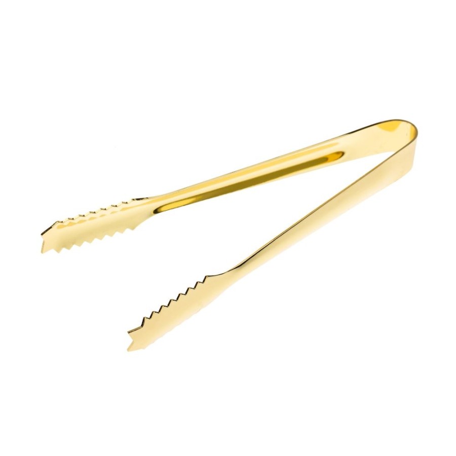 Bar Tools China | Gold Serrated Ice Tongs