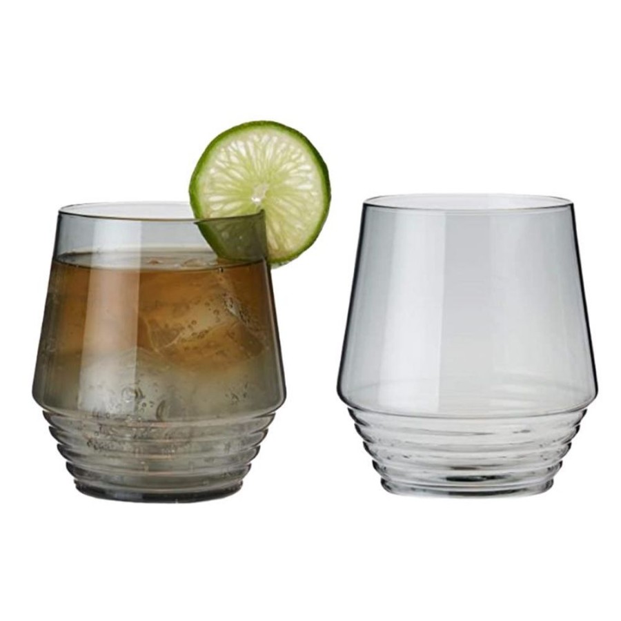 Glassware True Fabrications | Viski Smoke Deco Tumblers (Set Of 2)