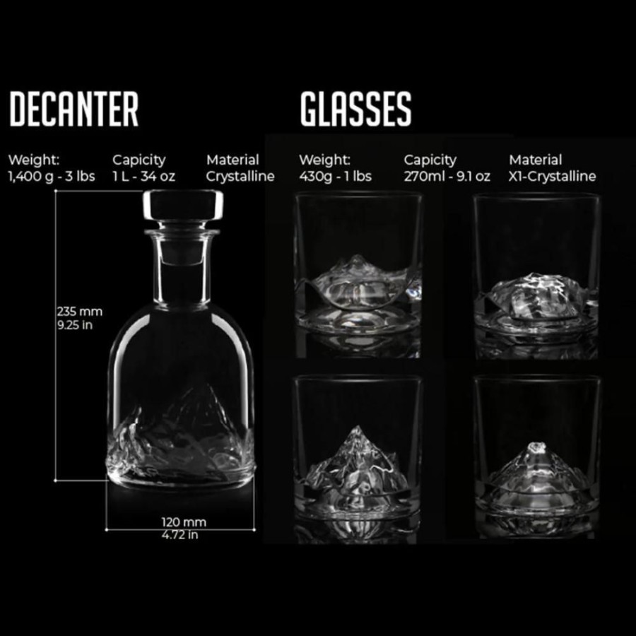 Glassware David Youngson u0026 Associates | The Peaks Crystal Decanter Set