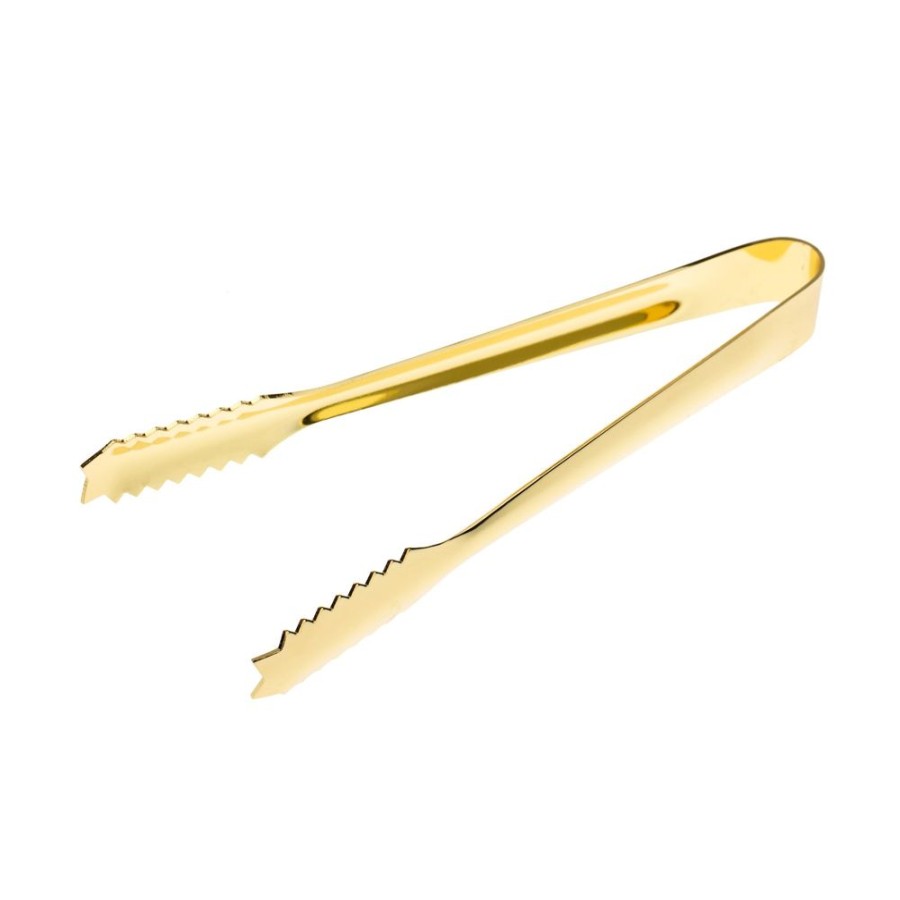 Bar Tools China | Gold Serrated Ice Tongs