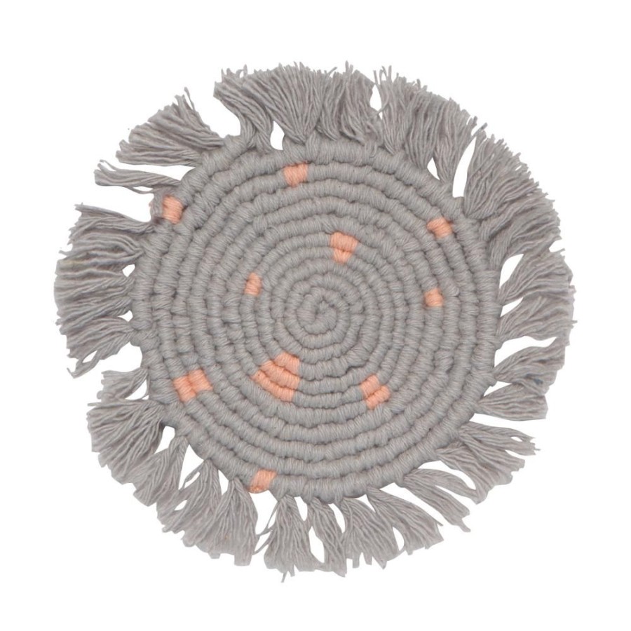 More Danica | Grey Macrame Coasters (Set Of 4)