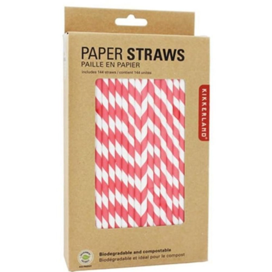 More Kikkerland | Kikkerland Red Stripe Paper Straws