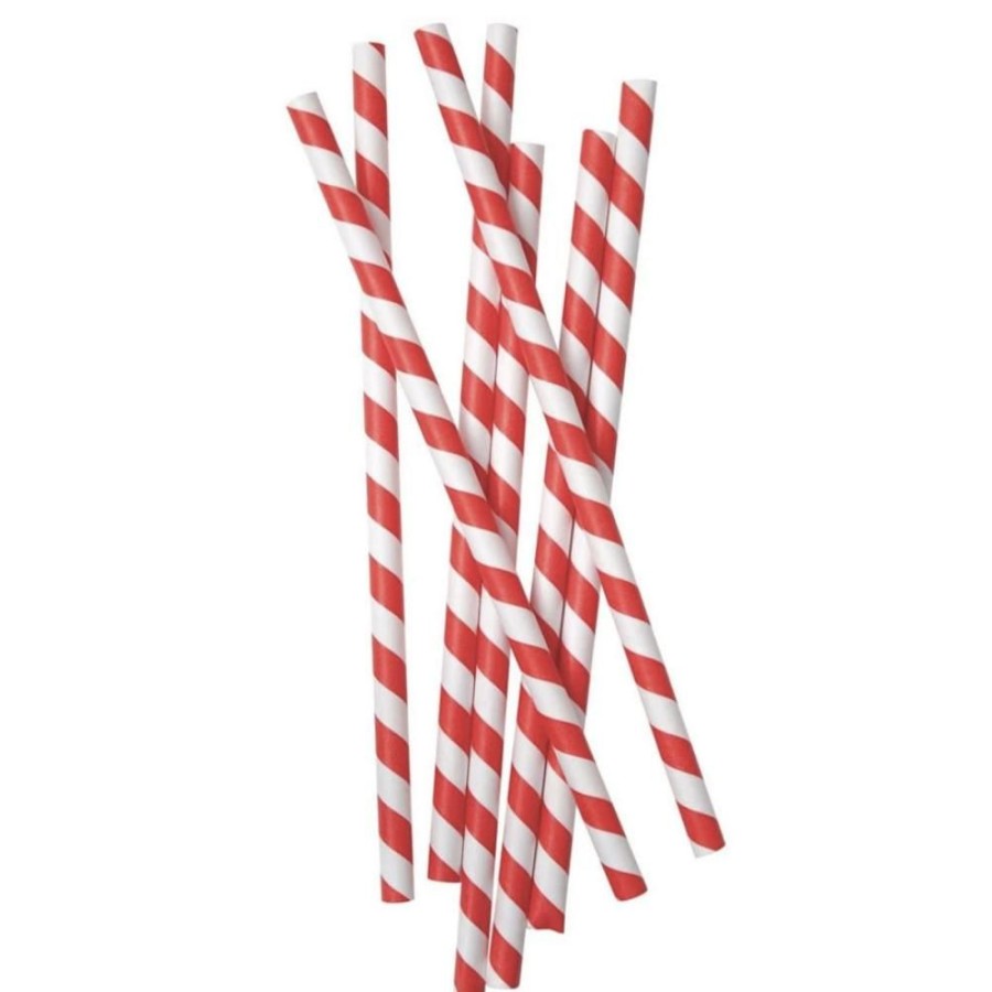 More Kikkerland | Kikkerland Red Stripe Paper Straws