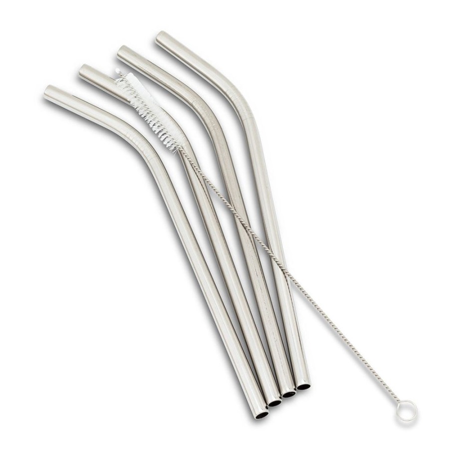 More Abbott | Bent Wide Straws & Brush (Set Of 4)