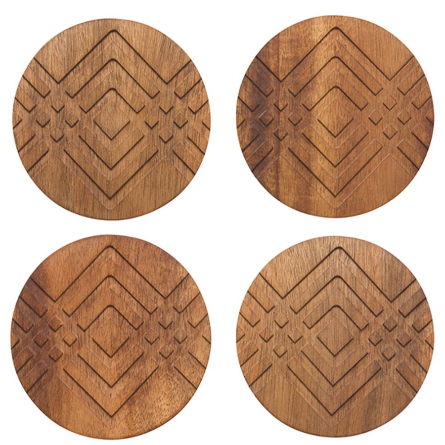 More Danica | Facet Acacia Coasters (Set Of 4)