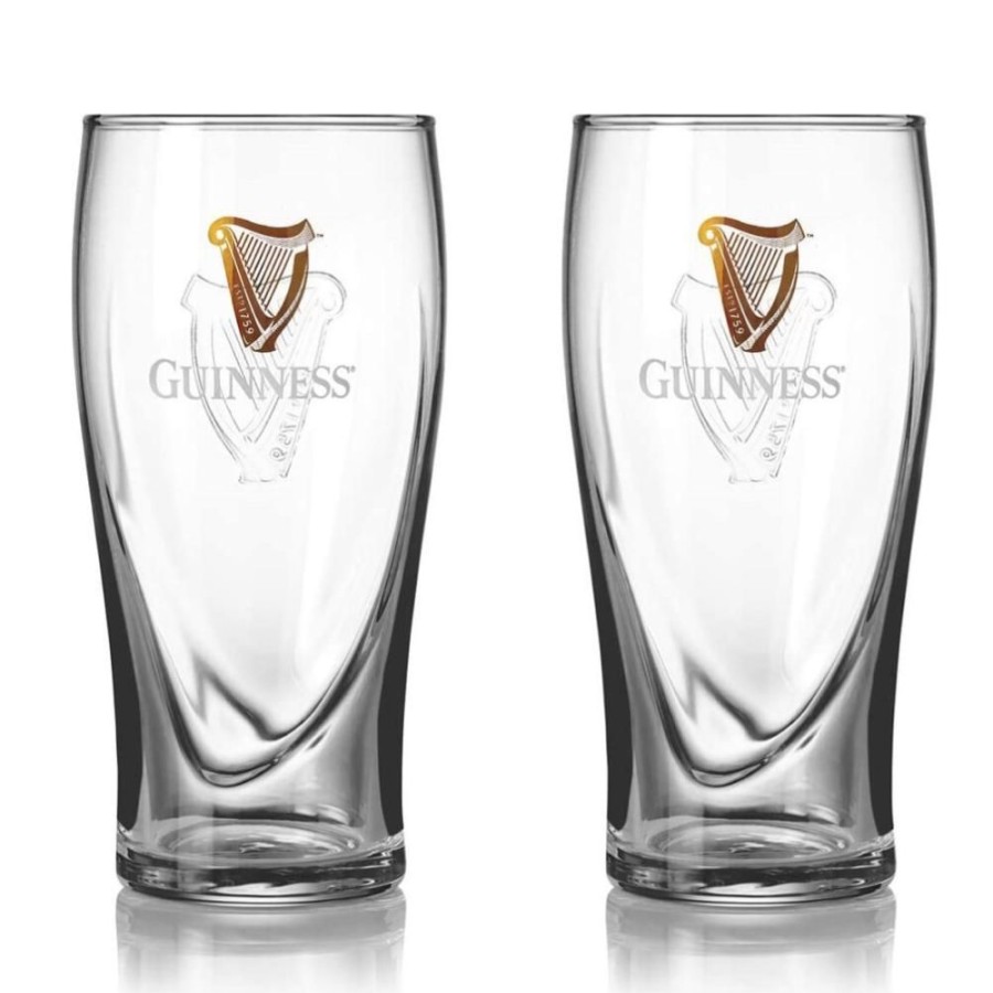 Glassware Mimi Imports | Guinness Embossed Pint Glasses (Set Of 2)