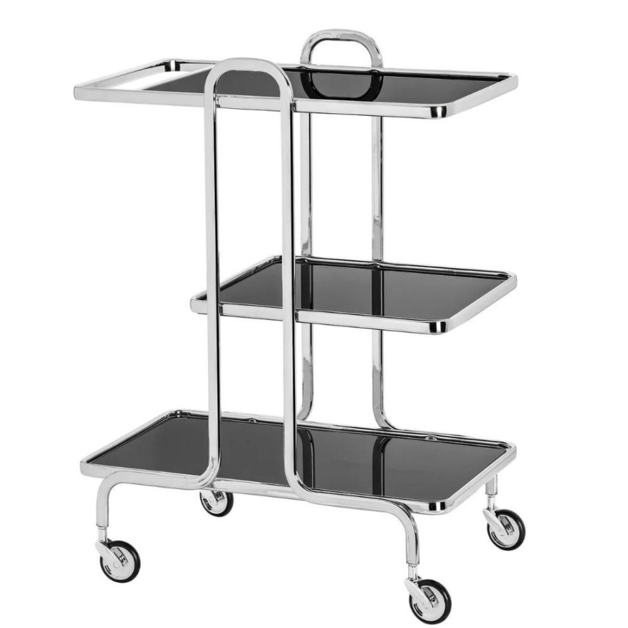 More Torre u0026 Tagus | Rio Chrome 3 Tier Bar Cart