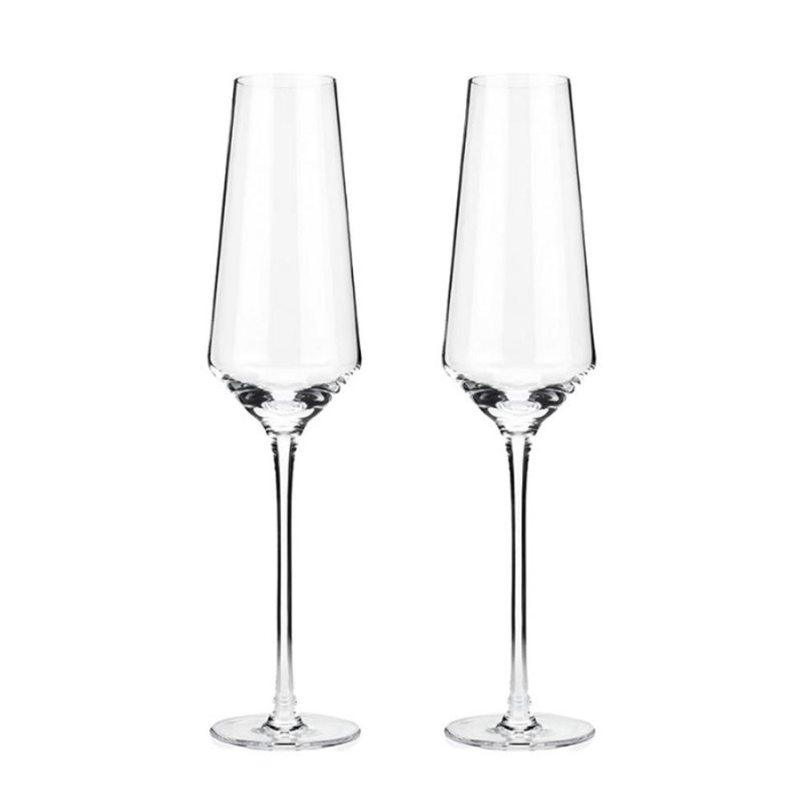 Glassware True Fabrications | Viski Angled Crystal Flutes (Set Of 2)