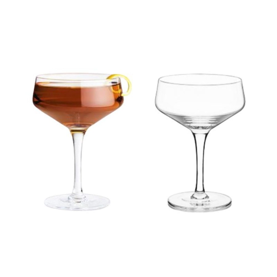 Glassware True Fabrications | Viski Raye Crystal Coupe Glasses (Set Of 2)