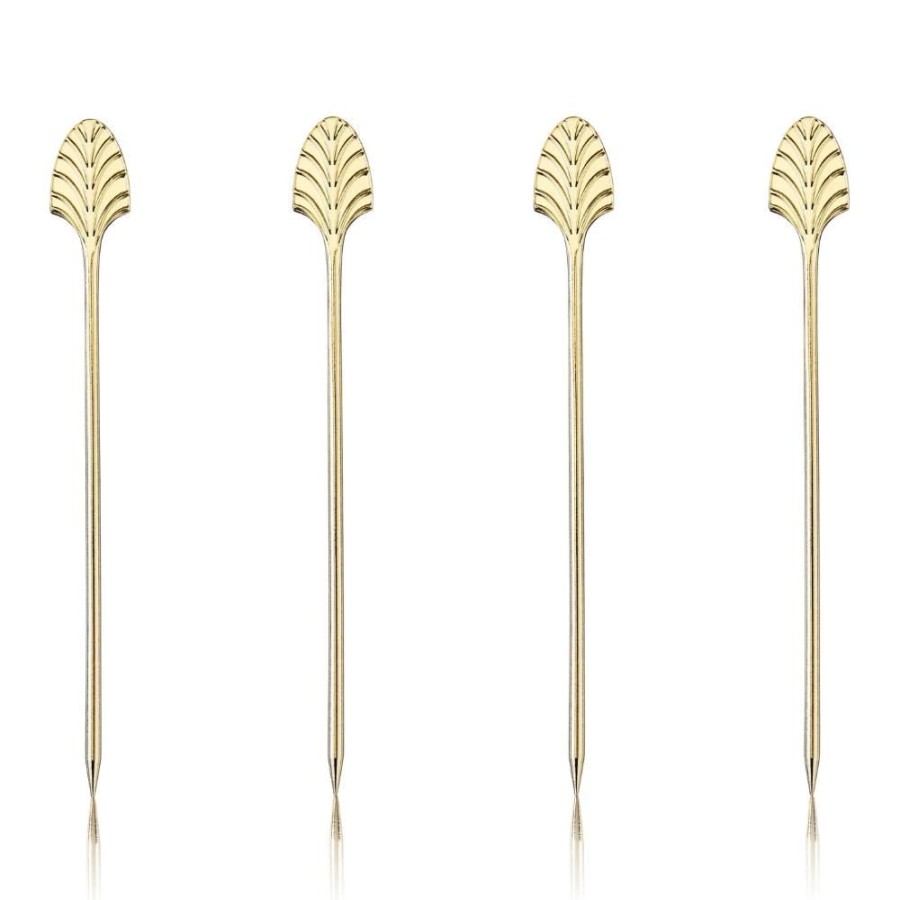 More True Fabrications | Gold Art Deco Cocktail Pins (Set Of 4)