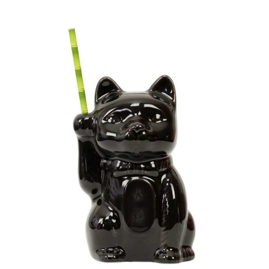 Bar Tools China | Black Neko Cat Tiki Mug