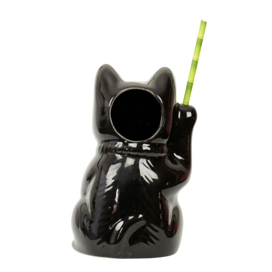 Bar Tools China | Black Neko Cat Tiki Mug