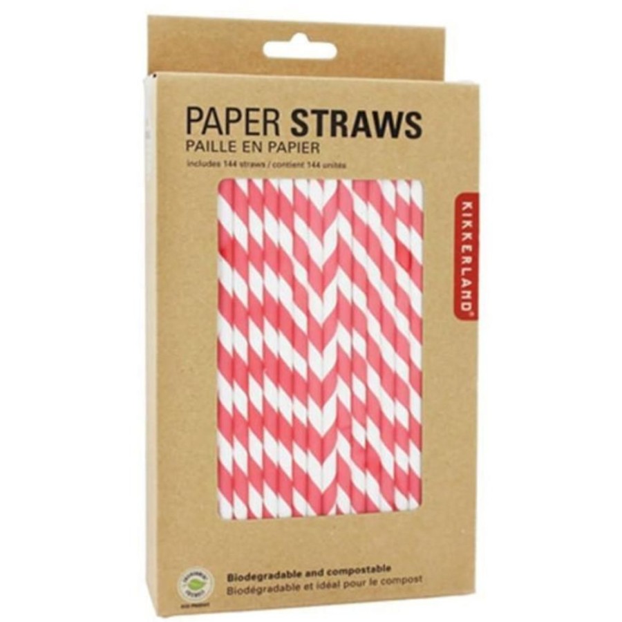 More Kikkerland | Kikkerland Red Stripe Paper Straws