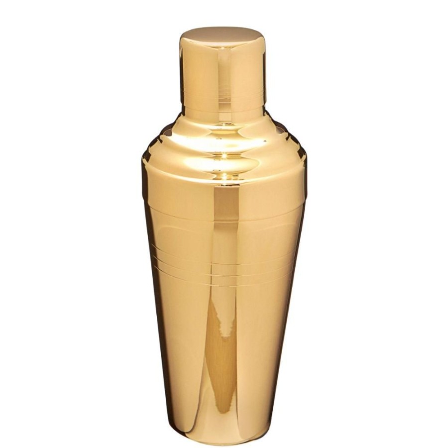 Bar Tools Japanese | 24 Kt Gold Japanese 3-Piece Cobbler Shaker - Shiny