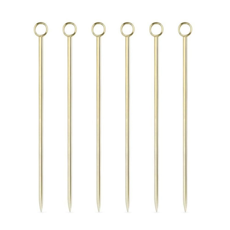 More True Fabrications | Gold Cocktail Pins (Set Of 6)