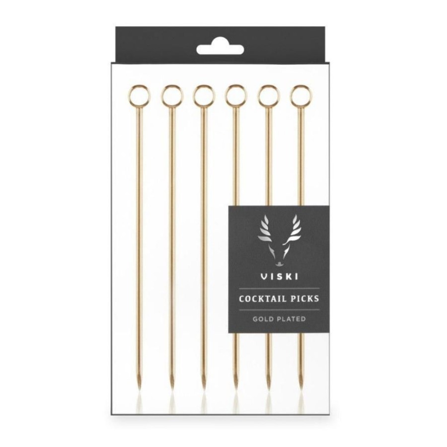 More True Fabrications | Gold Cocktail Pins (Set Of 6)