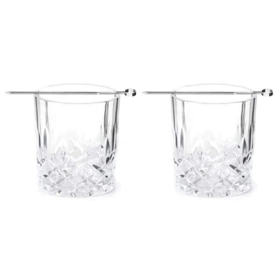 Glassware Kikkerland | Whiskey Glass Set With Cocktail Picks