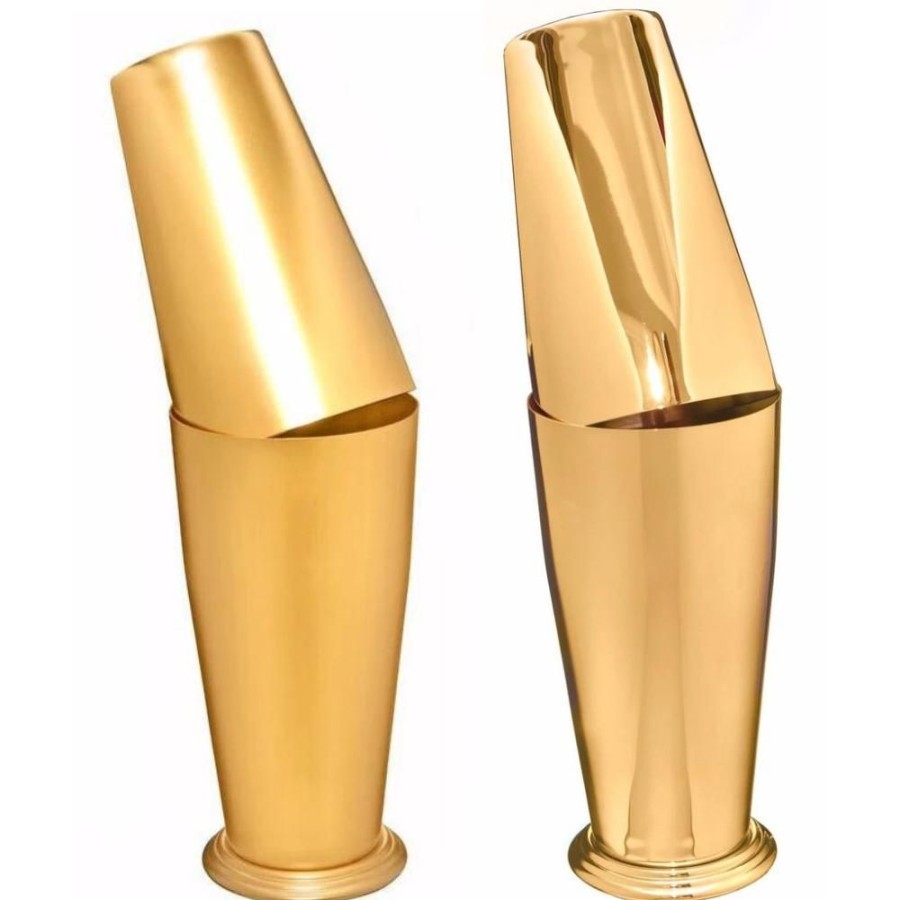 Bar Tools Japanese | 24 Kt Gold Japanese Boston Shaker - Available Matte Or Shiny