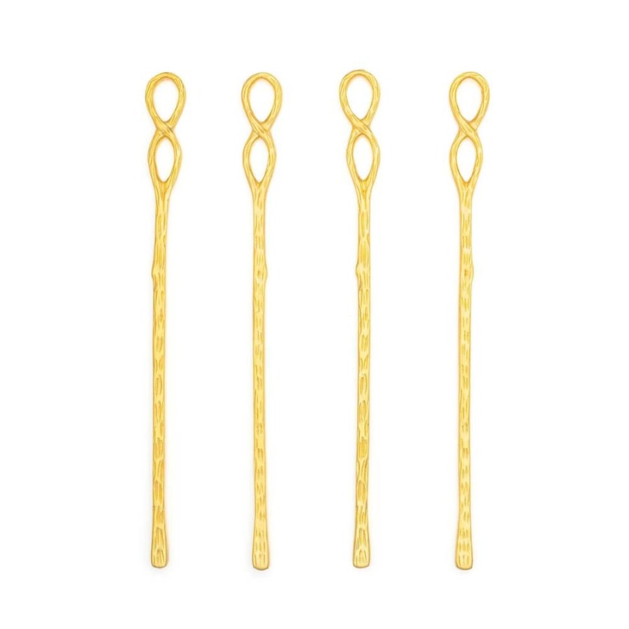 More David Shaw | Infinity Champagne Gold Stir Sticks (Set Of 4)