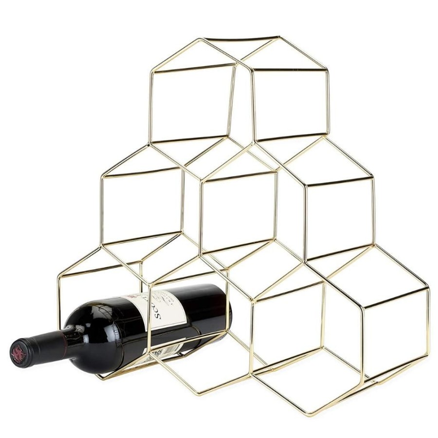 More True Fabrications | Geo Gold Wine Rack