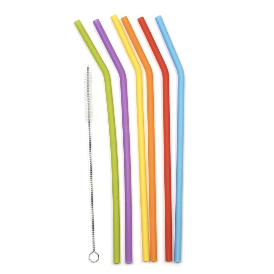 More RSVP | Reusable Silicone Straws (Pack Of 6)