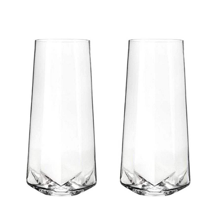 Glassware True Fabrications | Viski Faceted Stemless Crystal Champagne Flutes (Set Of 2)