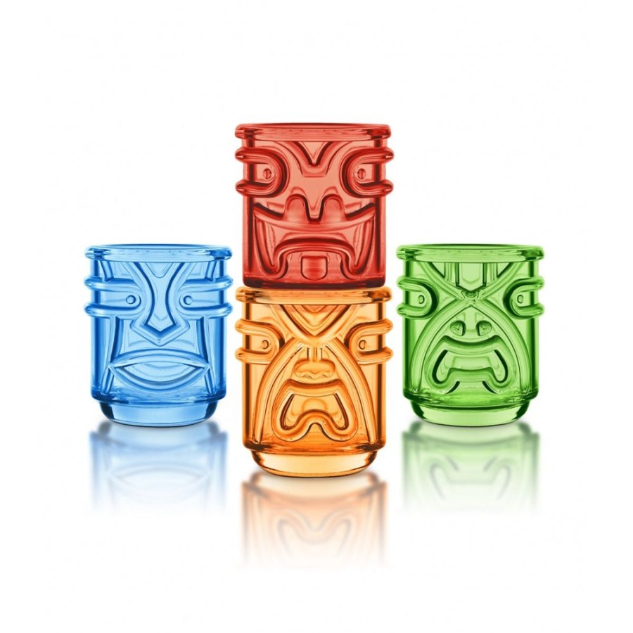 More Product Specialties Inc. | Colourful Tiki God Glasses (Set Of 4)