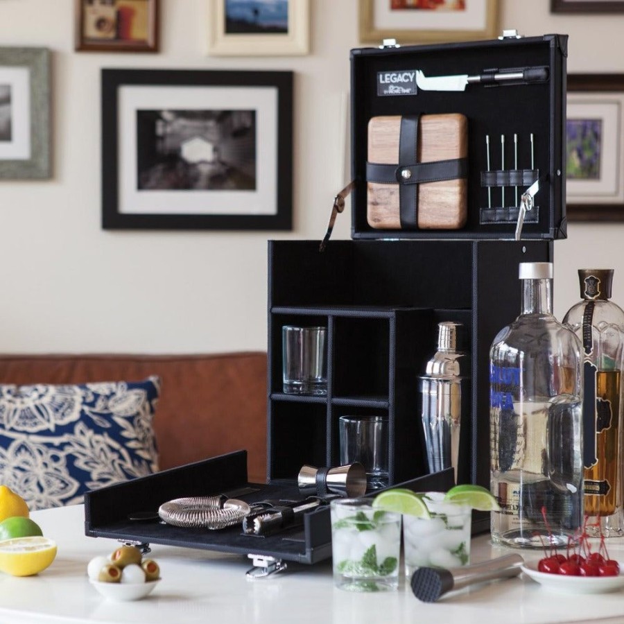 Bar Tools Taylor Hill | Hamilton Portable Cocktail Bar (Black)