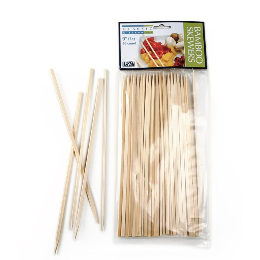 More RSVP | Flat Bamboo Skewers - 9" Long