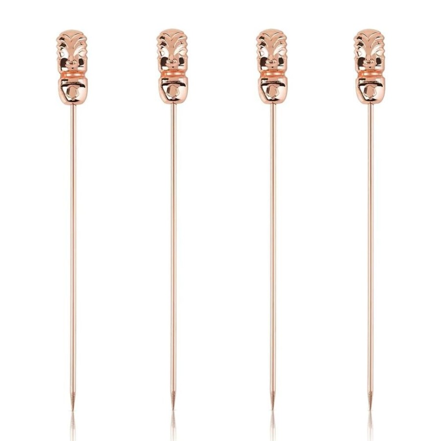 More True Fabrications | Copper Tiki Cocktail Pins (Set Of 4)